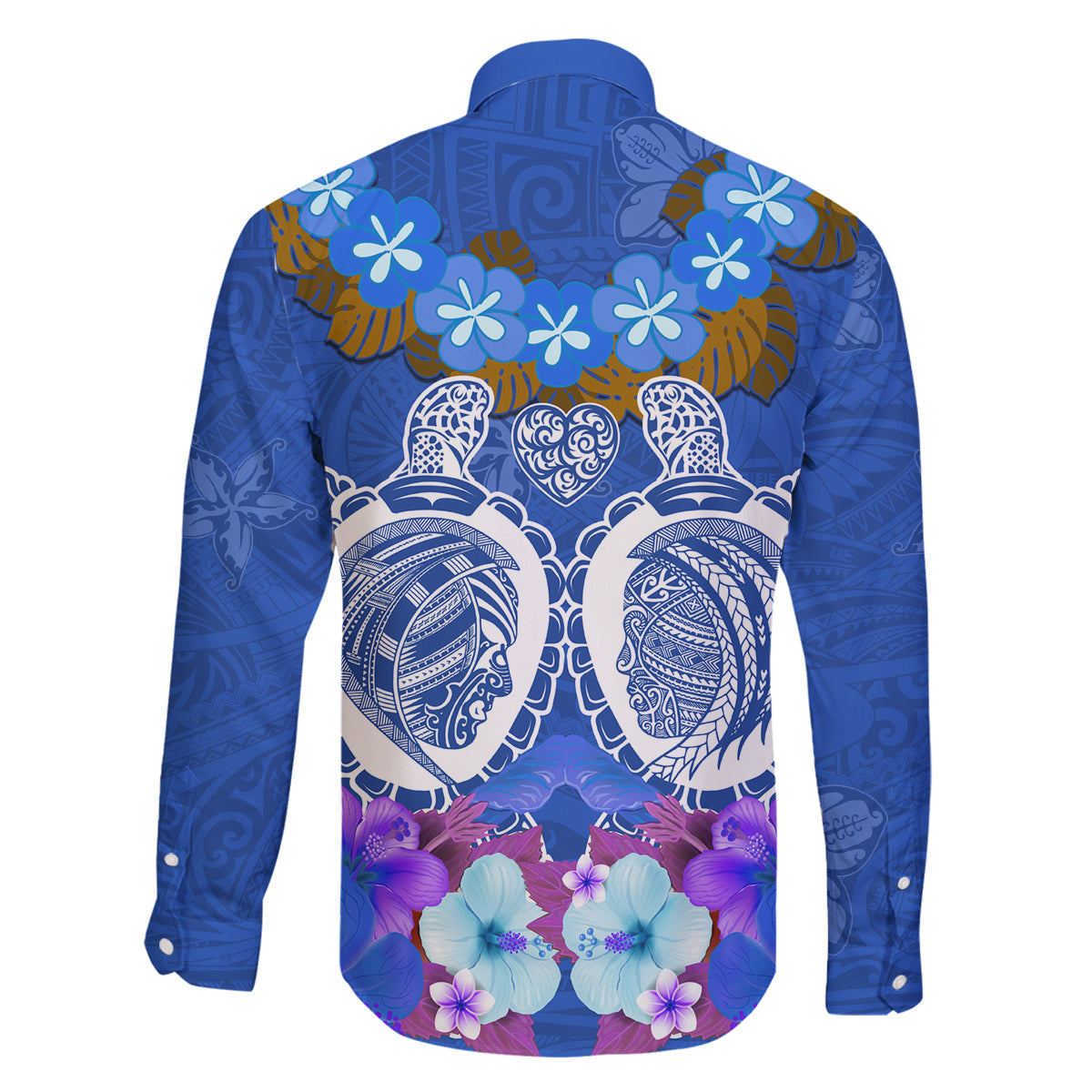 Polynesian Valentine Day Family Matching Mermaid Dress and Hawaiian Shirt Love Couple Turtle Maori Hibiscus Blue LT03 - Polynesian Pride