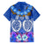 Polynesian Valentine Day Family Matching Off Shoulder Short Dress and Hawaiian Shirt Love Couple Turtle Maori Hibiscus Blue LT03 - Polynesian Pride