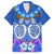 Polynesian Valentine Day Family Matching Short Sleeve Bodycon Dress and Hawaiian Shirt Love Couple Turtle Maori Hibiscus Blue LT03 Dad's Shirt - Short Sleeve Blue - Polynesian Pride