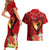 Hawaii Valentine Day Couples Matching Short Sleeve Bodycon Dress and Hawaiian Shirt Couple on Beach mix Hibiscus and Polynesian Tattoo LT03 - Polynesian Pride