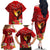 Hawaii Valentine Day Family Matching Off Shoulder Long Sleeve Dress and Hawaiian Shirt Couple on Beach mix Hibiscus and Polynesian Tattoo LT03 - Polynesian Pride