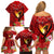 Hawaii Valentine Day Family Matching Off Shoulder Short Dress and Hawaiian Shirt Couple on Beach mix Hibiscus and Polynesian Tattoo LT03 - Polynesian Pride