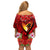 Hawaii Valentine Day Family Matching Off Shoulder Short Dress and Hawaiian Shirt Couple on Beach mix Hibiscus and Polynesian Tattoo LT03 - Polynesian Pride