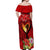 Hawaii Valentine Day Off Shoulder Maxi Dress Couple on Beach mix Hibiscus and Polynesian Tattoo LT03 - Polynesian Pride