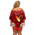 Hawaii Valentine Day Off Shoulder Short Dress Couple on Beach mix Hibiscus and Polynesian Tattoo LT03 - Polynesian Pride