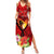 Hawaii Valentine Day Summer Maxi Dress Couple on Beach mix Hibiscus and Polynesian Tattoo LT03 Women Red - Polynesian Pride