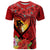 Hawaii Valentine Day T Shirt Couple on Beach mix Hibiscus and Polynesian Tattoo LT03 Red - Polynesian Pride