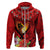 Hawaii Valentine Day Zip Hoodie Couple on Beach mix Hibiscus and Polynesian Tattoo LT03 Zip Hoodie Red - Polynesian Pride