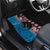 Personalised Aotearoa and Fiji Together Car Mats Melanesian Warrior and Koru - Taniko with Hibiscus Tapa Pattern