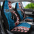 Personalised Aotearoa and Fiji Together Car Seat Cover Melanesian Warrior and Koru - Taniko with Hibiscus Tapa Pattern