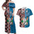 Personalised Aotearoa and Fiji Together Couples Matching Off Shoulder Maxi Dress and Hawaiian Shirt Melanesian Warrior and Koru - Taniko with Hibiscus Tapa Pattern