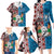 Personalised Aotearoa and Fiji Together Family Matching Long Sleeve Bodycon Dress and Hawaiian Shirt Melanesian Warrior and Koru - Taniko with Hibiscus Tapa Pattern