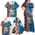 Personalised Aotearoa and Fiji Together Family Matching Off Shoulder Maxi Dress and Hawaiian Shirt Melanesian Warrior and Koru - Taniko with Hibiscus Tapa Pattern