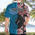 Personalised Aotearoa and Fiji Together Hawaiian Shirt Melanesian Warrior and Koru - Taniko with Hibiscus Tapa Pattern