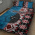 Personalised Aotearoa and Fiji Together Quilt Bed Set Melanesian Warrior and Koru - Taniko with Hibiscus Tapa Pattern