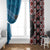 Personalised Aotearoa and Fiji Together Window Curtain Melanesian Warrior and Koru - Taniko with Hibiscus Tapa Pattern