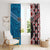 Personalised Aotearoa and Fiji Together Window Curtain Melanesian Warrior and Koru - Taniko with Hibiscus Tapa Pattern