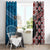 Personalised Aotearoa and Fiji Together Window Curtain Melanesian Warrior and Koru - Taniko with Hibiscus Tapa Pattern