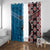 Personalised Aotearoa and Fiji Together Window Curtain Melanesian Warrior and Koru - Taniko with Hibiscus Tapa Pattern