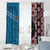 Personalised Aotearoa and Fiji Together Window Curtain Melanesian Warrior and Koru - Taniko with Hibiscus Tapa Pattern