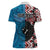 Personalised Aotearoa and Fiji Together Women Polo Shirt Melanesian Warrior and Koru - Taniko with Hibiscus Tapa Pattern