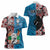 Personalised Aotearoa and Fiji Together Women Polo Shirt Melanesian Warrior and Koru - Taniko with Hibiscus Tapa Pattern