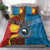 Personalised Australia and Fiji Together Bedding Set Tribal Palm Tree with Tapa and Aboriginal Animals Half Style