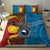 Personalised Australia and Fiji Together Bedding Set Tribal Palm Tree with Tapa and Aboriginal Animals Half Style