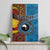 Personalised Australia and Fiji Together Canvas Wall Art Tribal Palm Tree with Tapa and Aboriginal Animals Half Style