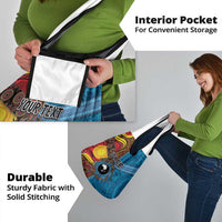 Personalised Australia and Fiji Together Grocery Bag Tribal Palm Tree with Tapa and Aboriginal Animals Half Style