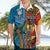 Personalised Australia and Fiji Together Hawaiian Shirt Tribal Palm Tree with Tapa and Aboriginal Animals Half Style