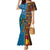 Personalised Australia and Fiji Together Mermaid Dress Tribal Palm Tree with Tapa and Aboriginal Animals Half Style