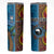 Personalised Australia and Fiji Together Skinny Tumbler Tribal Palm Tree with Tapa and Aboriginal Animals Half Style