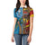 Personalised Australia and Fiji Together Women Polo Shirt Tribal Palm Tree with Tapa and Aboriginal Animals Half Style