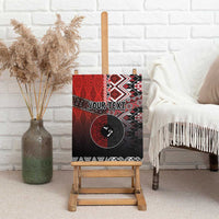 Personalised Aotearoa and Tonga Together Canvas Wall Art Manaia and Tongan Tribal Cross - Taniko and Ngatu Art Tattoo