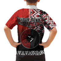 Personalised Aotearoa and Tonga Together Family Matching Puletasi and Hawaiian Shirt Manaia and Tongan Tribal Cross - Taniko and Ngatu Art Tattoo
