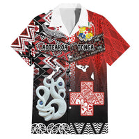 Personalised Aotearoa and Tonga Together Family Matching Tank Maxi Dress and Hawaiian Shirt Manaia and Tongan Tribal Cross - Taniko and Ngatu Art Tattoo