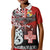 Personalised Aotearoa and Tonga Together Kid Polo Shirt Manaia and Tongan Tribal Cross - Taniko and Ngatu Art Tattoo