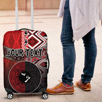Personalised Aotearoa and Tonga Together Luggage Cover Manaia and Tongan Tribal Cross - Taniko and Ngatu Art Tattoo