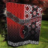 Personalised Aotearoa and Tonga Together Quilt Manaia and Tongan Tribal Cross - Taniko and Ngatu Art Tattoo