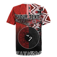 Personalised Aotearoa and Tonga Together Rugby Jersey Manaia and Tongan Tribal Cross - Taniko and Ngatu Art Tattoo