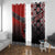 Personalised Aotearoa and Tonga Together Window Curtain Manaia and Tongan Tribal Cross - Taniko and Ngatu Art Tattoo