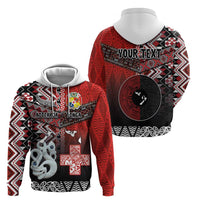 Personalised Aotearoa and Tonga Together Zip Hoodie Manaia and Tongan Tribal Cross - Taniko and Ngatu Art Tattoo