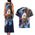 American Samoa Flag Day Couples Matching Tank Maxi Dress and Hawaiian Shirt Bald Eagle with Uatogi and Fue - Polynesian and Floral Tribal Tattoo