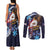 American Samoa Flag Day Couples Matching Tank Maxi Dress and Long Sleeve Button Shirt Bald Eagle with Uatogi and Fue - Polynesian and Floral Tribal Tattoo