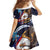 American Samoa Flag Day Family Matching Long Sleeve Bodycon Dress and Hawaiian Shirt Bald Eagle with Uatogi and Fue - Polynesian and Floral Tribal Tattoo