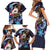 American Samoa Flag Day Family Matching Short Sleeve Bodycon Dress and Hawaiian Shirt Bald Eagle with Uatogi and Fue - Polynesian and Floral Tribal Tattoo