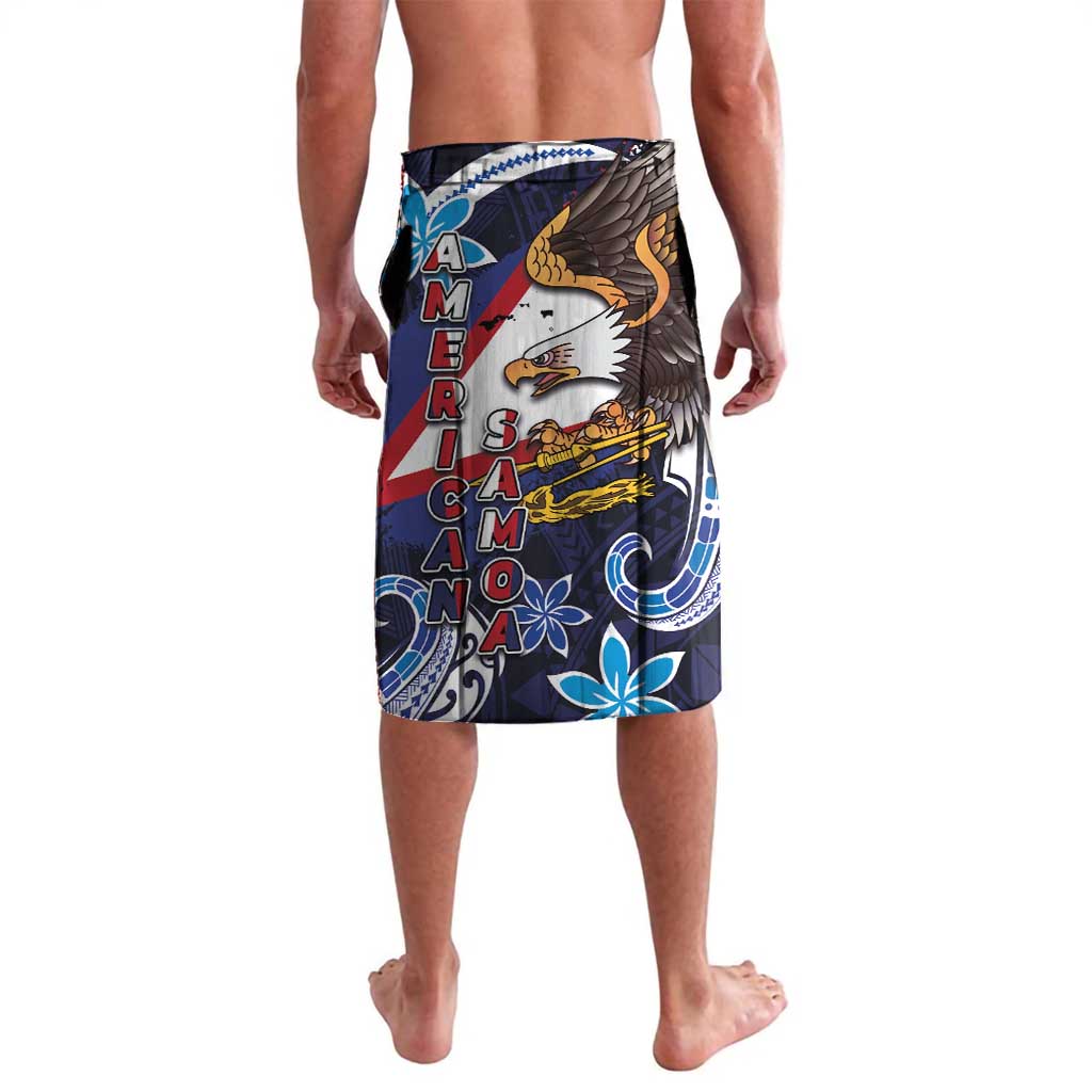 American Samoa Flag Day Lavalava Bald Eagle with Uatogi and Fue - Polynesian and Floral Tribal Tattoo