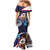 American Samoa Flag Day Mermaid Dress Bald Eagle with Uatogi and Fue - Polynesian and Floral Tribal Tattoo