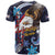 American Samoa Flag Day T Shirt Bald Eagle with Uatogi and Fue - Polynesian and Floral Tribal Tattoo